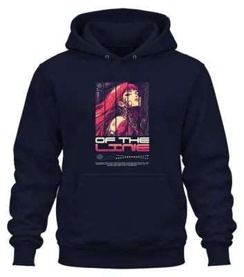 Obrázok produktu pre Mikina s kapucňou, štýl anime, motív robotického mecha, dizajn "Y2K", farba tmavomodrá, veľkosť L
