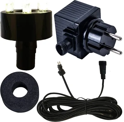 Produktbild von Köhko komplette Beleuchtungstechnik für Springbrunnen inkl. LED-Ring, Zuleitung und Trafo Kaltweiß 29002