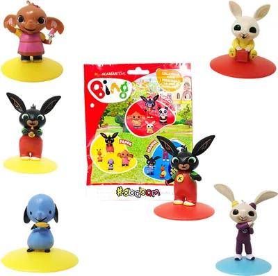 Image de Ensemble de figurines Bing - 12 motifs uniques  Découvrez un monde d'amitié et d'amusement avec nos sachets colorés  L'accessoire parfait pour tout fan de Bing