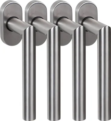 Produktbild von Edelstahl Fenstergriff Set FG 4 L-Form 4 Stück Fensterbeschlag V2A Griff Drücker