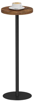 Runder hoher Beistelltisch, braun, 25 cm x 70 cm, Holz-Metall
