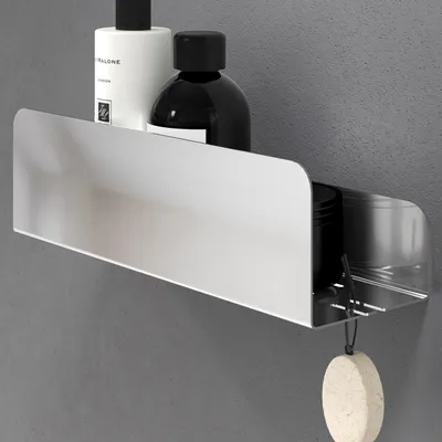 Produktbild von Dolvhin Duschablage ohne Bohren | Edelstahl Duschregal | Duschkorb zum Kleben | Badregal Selbstklebend | Shampoo Halter Wandregal | Chrom Poliert
