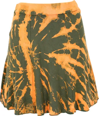 Produktbild von Batik Hippie Minirock, Boho Sommerrock - Olivgrün, Damen, Viskose,Elasthan, Röcke