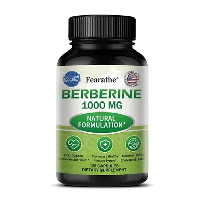 Image de Berberine 1000mg (120 gélules) Complément alimentaire, cœur, circulation, pression sanguine, système immunitaire, cholestérol