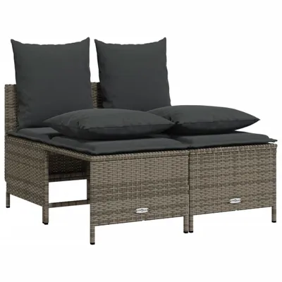 Obrázek produktu pro vidaXL 4dílná zahradní sedací souprava s polštáři Grey Poly Rattan