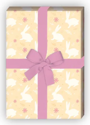 Produktbild von Häschen Geschenkpapier mit Herz für Geburtstage, Geburt, Ostern, gelb - G11870, 32 x 48cm