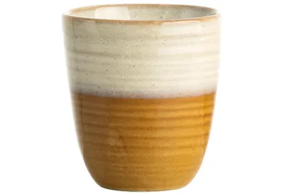 Produktbild von Gusta Becher Retro Gelb-Weiß 180 ml