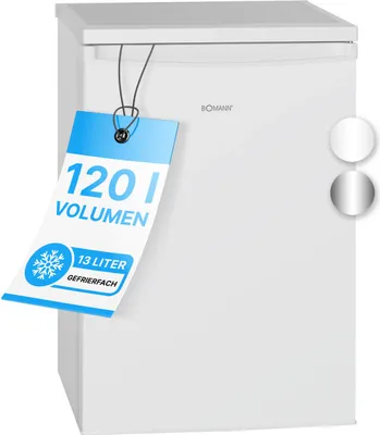 Produktbild von Bomann Kühlschrank mit Gefrierfach | mit 120L Nutzinhalt | Kühlen 107L & Gefrieren 13L | Fridge mit 3 Türablagen & 2 Glasablagen | KS 2184.1 weiß