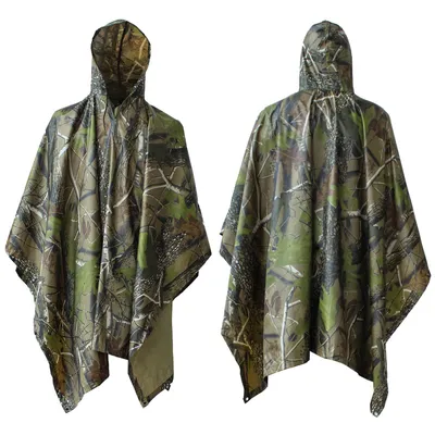 Produktbild von Multifunktionale Regenjacke mit Kapuze - Wasserdichter Poncho für Outdoor-Aktivitäten