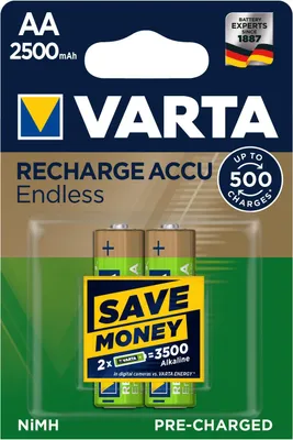Produktbild von Varta Recharge Accu Endless AA 2500mAh 2er