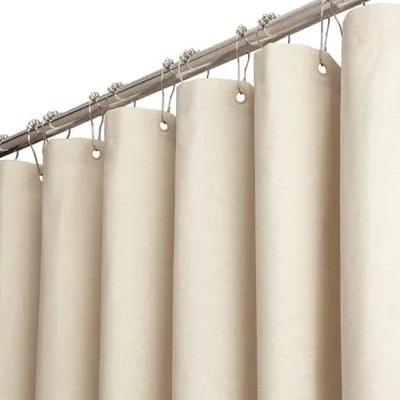 Immagine prodotto di Tenda da doccia in lino beige, texture, 90 x 200 cm, antimuffa, impermeabile, lavabile