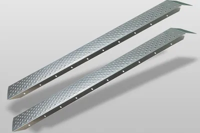 Produktbild von TRUTZHOLM 2 x Auffahrrampe 180 cm Tragkraft 400 kg Stahl grau profiliert Verladerampe Rampe