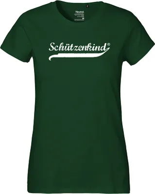 Produktbild von Hellweg Druckerei T-Shirt Damen Schützenkind Vintage Geschenk Frauen Shirt Bottle Green Größe M Bio Baumwolle Fairtrade Schützenkind Vintage Aufmerk