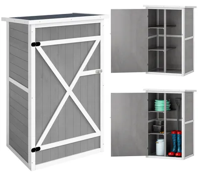 Productafbeelding van Weerbestendige tuinschuur met planken, 75 x 56 x 115 cm, grijs