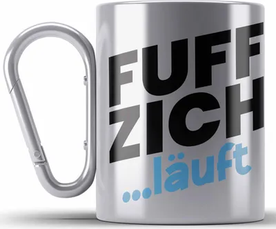 Produktbild von Trendation -  50. Geburtstag Edelstahl Tasse Karabiner Frau Geschenk 50er Geschenkidee 50 Mutter Frauen Lustig Geschenke 50 Jahre Alt Mann Männer (Silber)