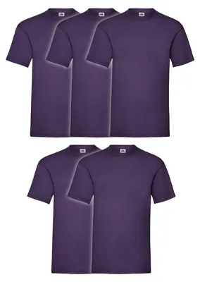 Produktbild von 5er Pack Fruit of the Loom Valueweight T-Shirt + GRATIS MyShirt Stoffbeutel Farbe: violett Größe: L