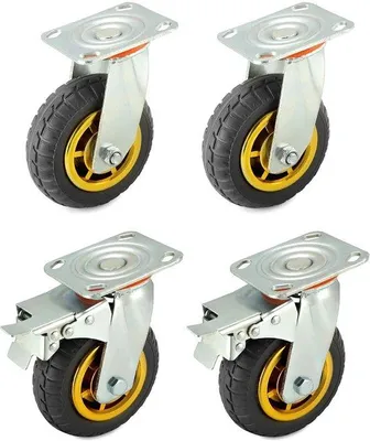 Produktbild von Schwergewichtfahrzeuge - 4 schwere 150 mm Räder - max. 250 kg pro Rad - Stoßdämpfräder für Möbel- und industriellen Transport