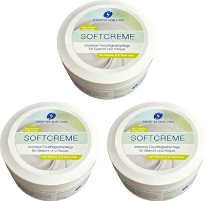 Produktbild von 3x 250 ml Sensitive Skin-Care Softcreme mit Vitamin E Aloe Vera