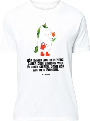 Produktbild von Mr. & Mrs. Panda Größe L T-Shirt Einhorn Gärtner - Weiß - Geschenk, Freundin, Shirt, Blume, Garten, mit Spruch, Einhörner, Tshirt, Stiefel, Unicorn