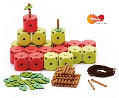 Image de Weplay KF0012 Pommes, jeu de chenilles, vert/rouge (1 jeu)