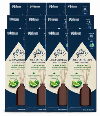 Zdjęcie produktu dla 12 sztuk dyfuzorów zapachowych Glade Aromatherapy Calm Mind - 80 ml - zestaw ekonomiczny - 12 sztuk