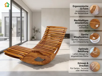 Produktbild von Ergonomische Schwungliege aus Akazienholz