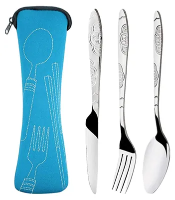Produktbild von Outdoor-Besteckset, Lunchbox, Gabel, Löffel, Messer/Reisebesteck, Lunchbox und Campingausrüstung, Weihnachtsgeschenk
