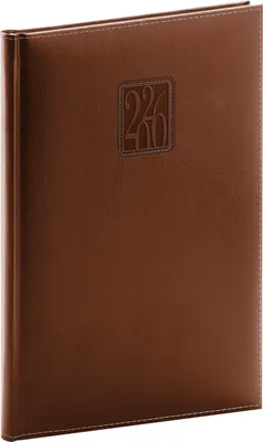 Obrázek produktu pro Notique Týdenní diář Panama 2026, hnědý, 15 x 21 cm