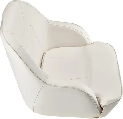 Immagine prodotto di Sedile per barca con schienale basso in PVC e rivestimento in pelle, sedile avvolgente bianco