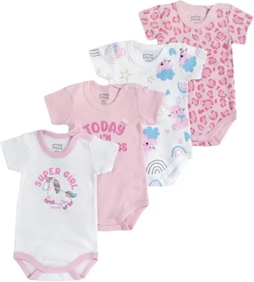 Zdjęcie produktu dla Chicco Baby - Zestaw 4 body krótkim rękawem dla dziewczynek
