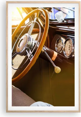 Produktbild von Gerahmtes Poster - Rahmen in heller Eiche - Auto Retro Vintage - 61x91,5 cm - Wand Bild - Wanddeko - Wandbilder - Kunstposter - Wandposter - Bilderrahmen - Bilder - Kunstdruck - P2NPA61x91-4939