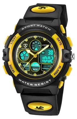 Productafbeelding van SnelShoppen - Kinderen Horloges Jongens Digitale Waterdichte Sport Horloge LED Licht Alarm Stopwatch Kalender voor Tieners Buiten Activiteiten