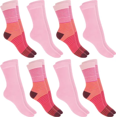 Produktbild von Celodoro 8 Paar bunte Damen Ringelsocken – Ringel Socken aus Baumwolle - Pink 39-42
