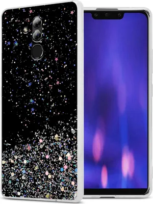 Produktbild von Cadorabo Hülle für Huawei MATE 20 LITE Schutz Hülle in Schwarz Handyhülle TPU Etui Glitter Cover Case Glitzer