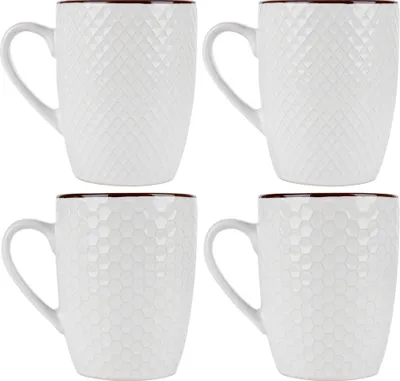 Obrázek produktu pro Vilde keramický hrnek Keramický hrnek Hrnek na pití Keramické hrnky 400 ml 4 ks.