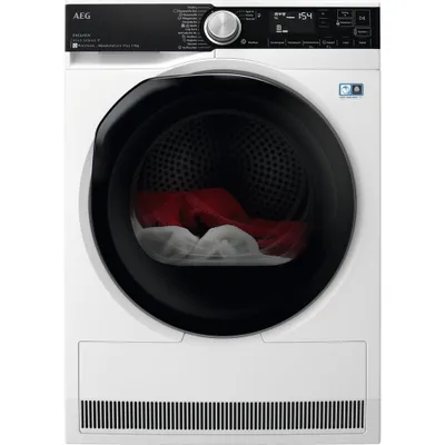 Produktbild von AEG TR9DWP1699, Freistehend, Frontlader, Wärmepumpe, Anthrazit, Weiß, Drehregler, Berührung, Rechts