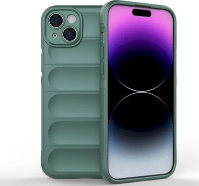 Produktbild von Mobigear Bumpy iPhone 15 Plus Hülle Flexibles TPU Backcover - Grün