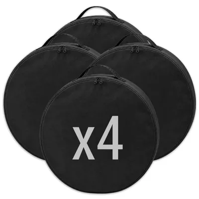 Produktbild von Hochwertiges Set aus 4 schwarzen Radkappen, geeignet für Felgen mit einer Größe von 14-17 Zoll. XL-Reifenschutz