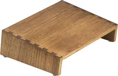 Produktbild von Holzfußstütze für unter den Schreibtisch mit Höhenverstellung - Tragbare ergonomische Fußbank für verbesserte Haltung und Durchblutung - Dunkelbraun