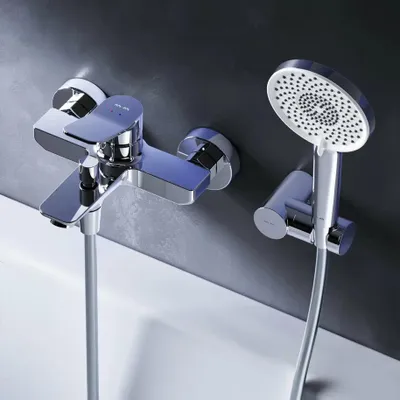 Produktbild von AM.PM Badewannenarmatur, Wannen Bad Armatur Einhebelmischer für Bad, inkl. Handbrause, Wandhalterung und Schlauch Chrom