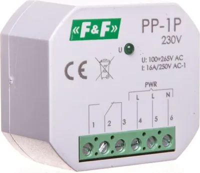 Immagine prodotto di F&F | Rele Elettromagnetico PP-1P-230V - 16A - IP20 - Installazione Facile - Alta Affidabilita