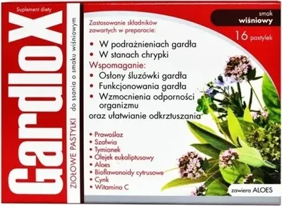 Immagine prodotto di Gardlox pastiglie alle erbe, gusto ciliegia, 16 pastiglie