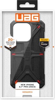 Produktbild von Urban Armor Gear Monarch Polyamid, Cover, Apple, iPhone 15 Pro, 15,5 cm (6.1"), Schwarz