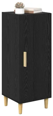 Image de vidaXL Sideboard noir imitation chêne 34,5 x 34 x 90 cm Matériau dérivé du bois