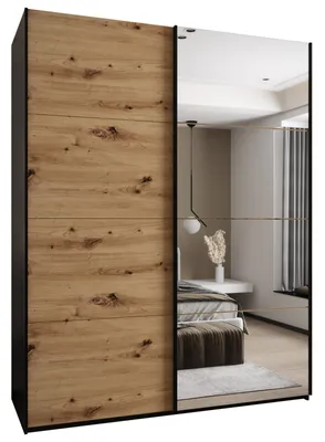 Obrázek produktu pro Dvoudveřová skříň SAMARA 3 - 190 cm, černá / dub artisan / černá