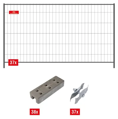 Produktbild von Mobilzaun / Bauzaun - XXL Set - ca. 130 lfm - Höhe: 2 m