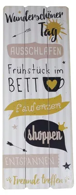 Produktbild von Wandbild / Schild zum Hängen WUNDERSCHÖNER TAG 30x80cm