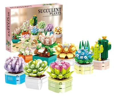 Produktbild von 9 Mini-Sets mit Bauklötzen für Blumen und Sukkulenten
