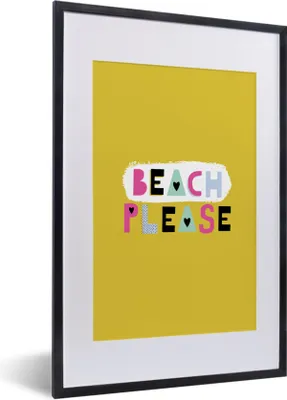 Produktbild von MuchoWow® Gerahmtes Poster Sommer - Gelb - Zitat 40x60 cm - Poster mit Schwarzem Bilderrahmen Wandposter Rahmen Foto Bilder - Poster in Rahmen