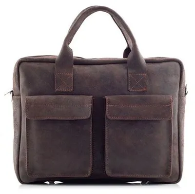 Produktbild von Dunkelbraune Laptoptasche für 15,6-Zoll-Laptops für Herren aus Vintage-Leder BV82